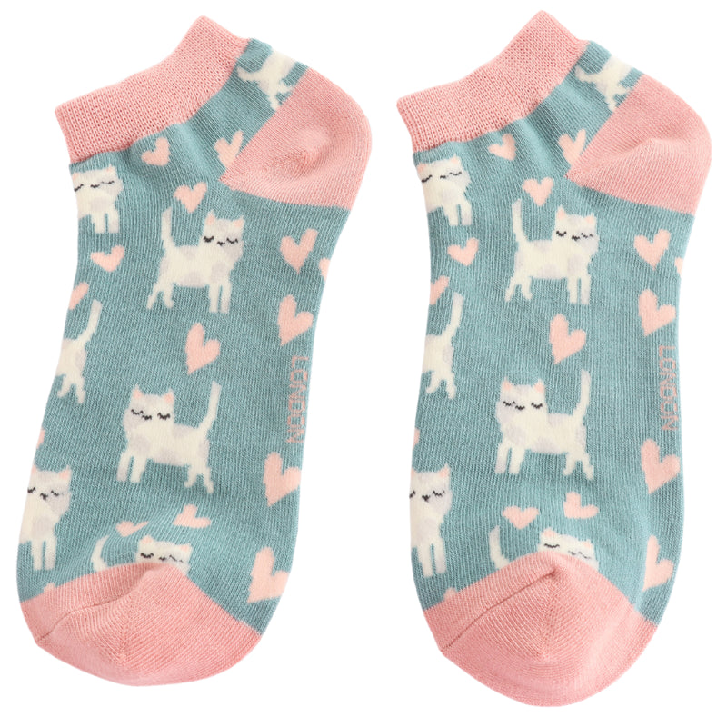 Sleepy Cats Duck Egg Bamboo Trainer Socks