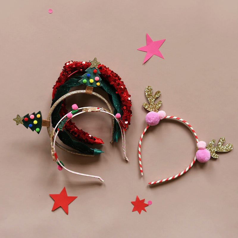Stripy Pom Pom Headband