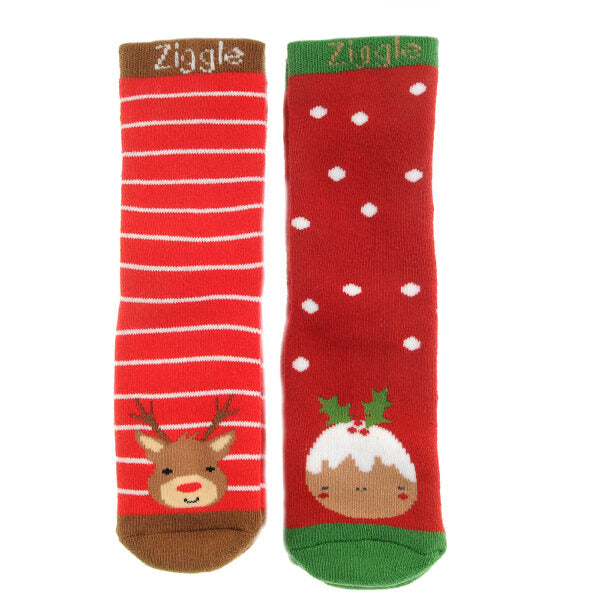 Reindeer & Pudding Sock Set 6-12 Months