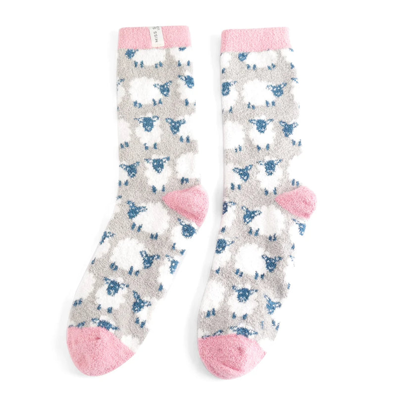 Happy Sheep Grey Fluffy Socks