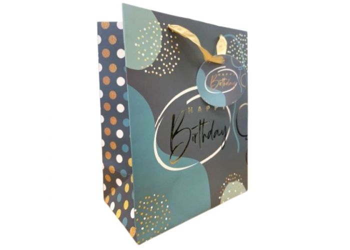 Happy Birthday Black Large Gift Bag