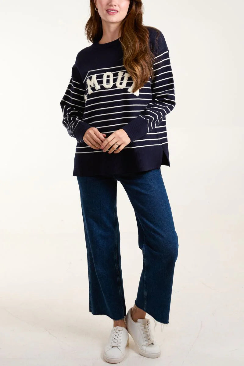Amour Navy Jumper - More Sizes Available