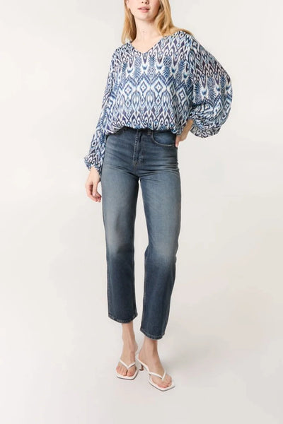 Aztec Print Blouse - More Sizes Available