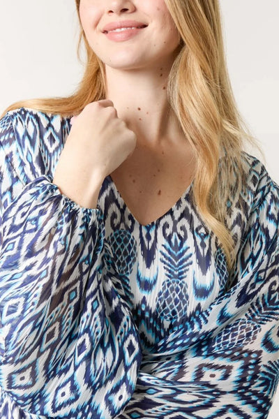 Aztec Print Blouse - More Sizes Available