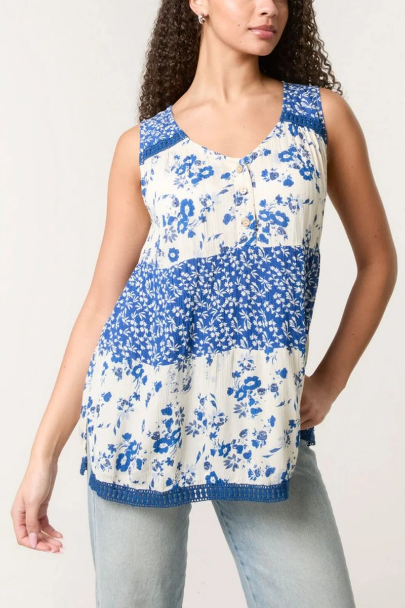 Ditsy Vest Top - More Sizes Available