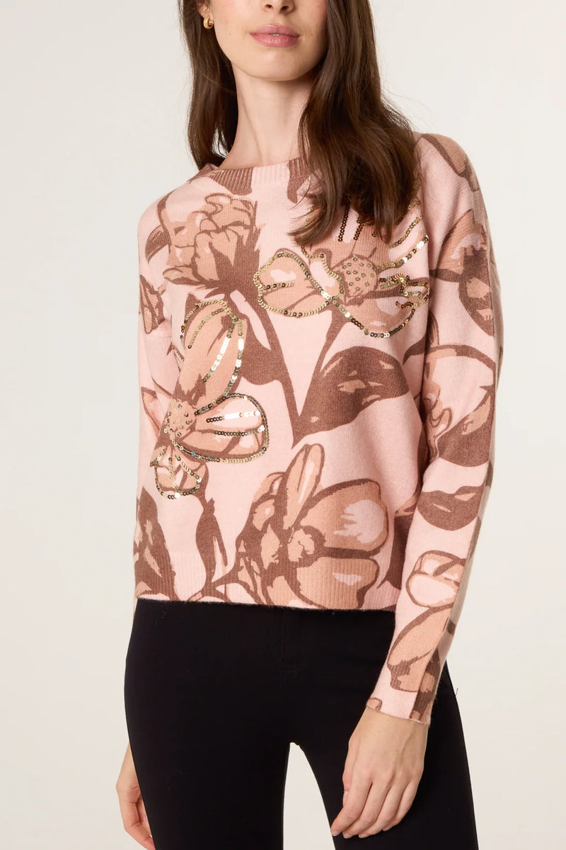 Flora Flower Embellished Jumper - More Colours Available