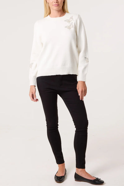 Butterfly Sequins Knit Jumper - More Sizes Available
