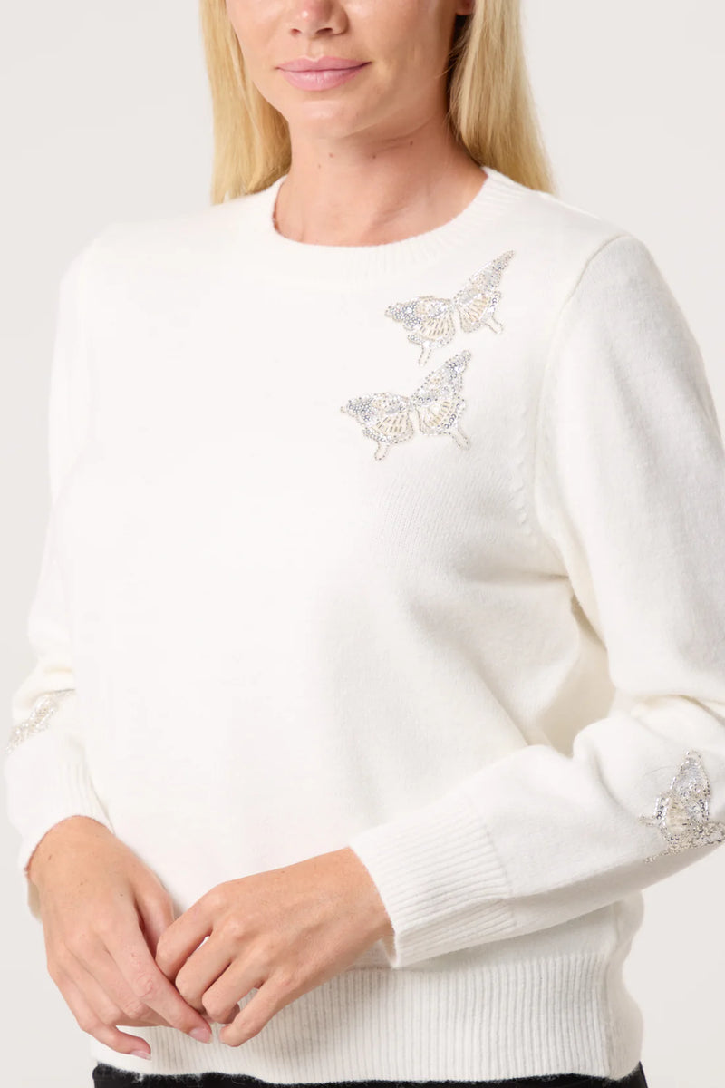 Butterfly Sequins Knit Jumper - More Sizes Available