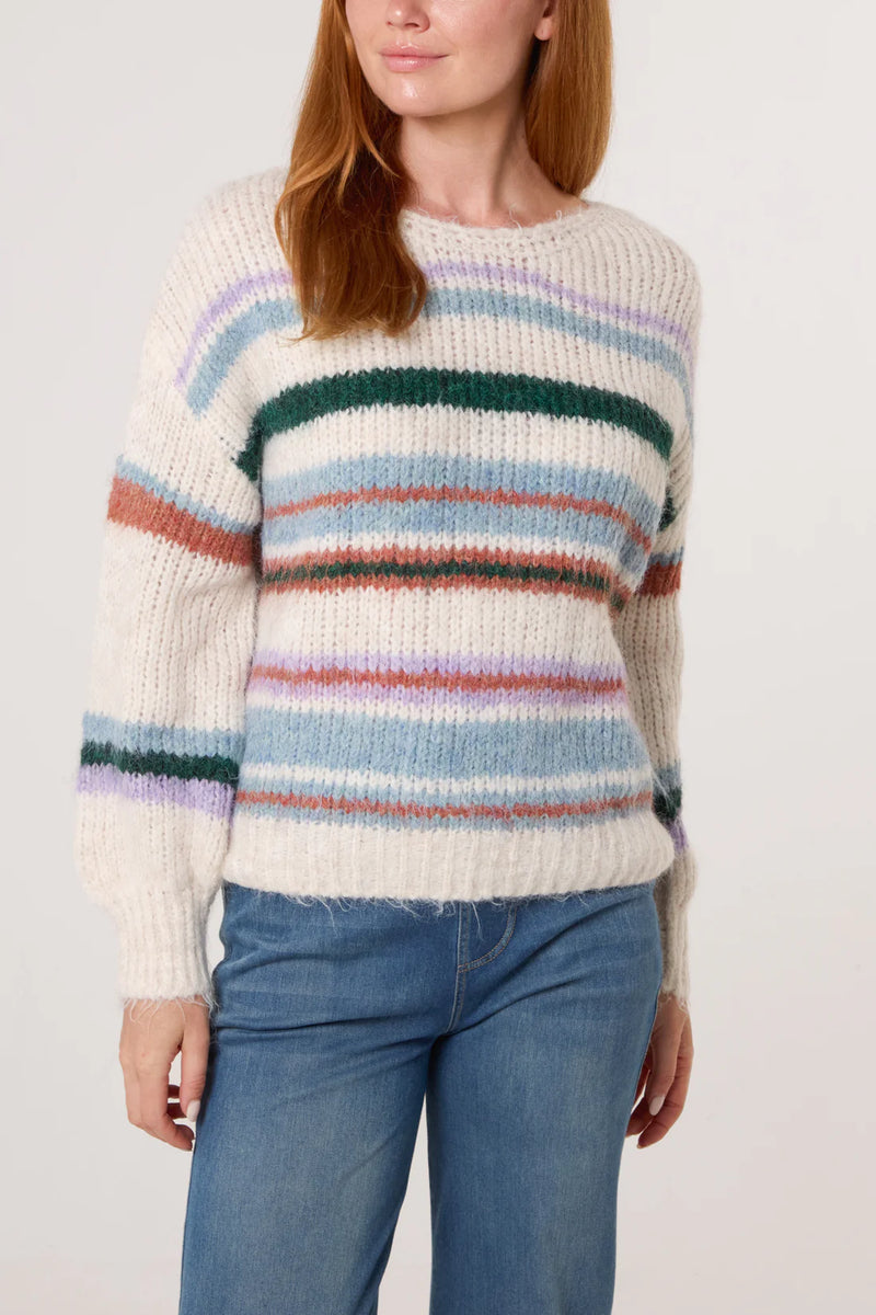 Alex Colourful Stripe Jumper - More Sizes Available