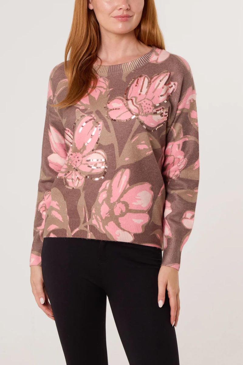 Flora Flower Embellished Jumper - More Colours Available