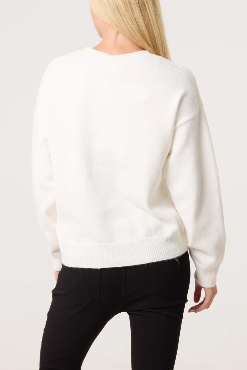 Ava Gold Embellished Jumper - More Sizes Available