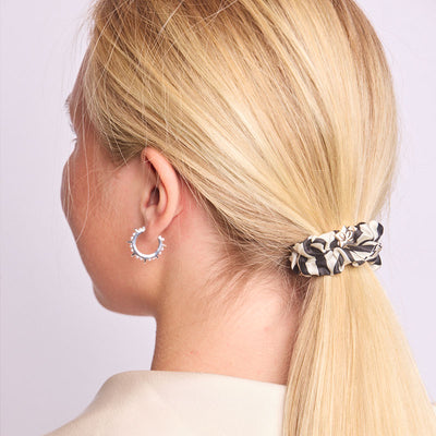 Zebra Print Silk Scrunchie Hairband