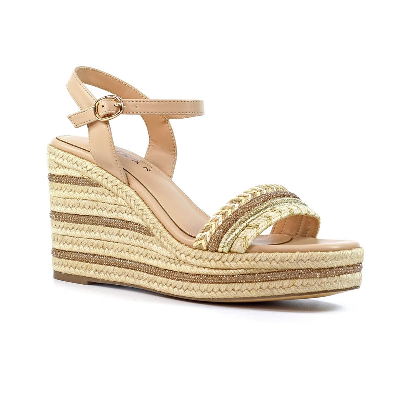 Amanda Beige Wedge Sandal