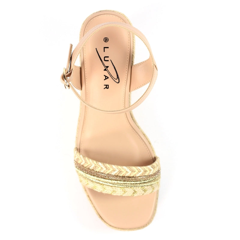 Amanda Beige Wedge Sandal