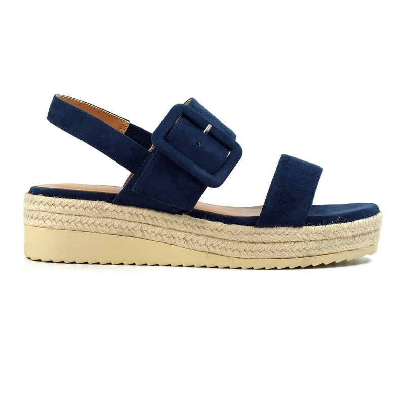 Amelia Navy Wedge Sandal