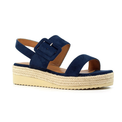 Amelia Navy Wedge Sandal