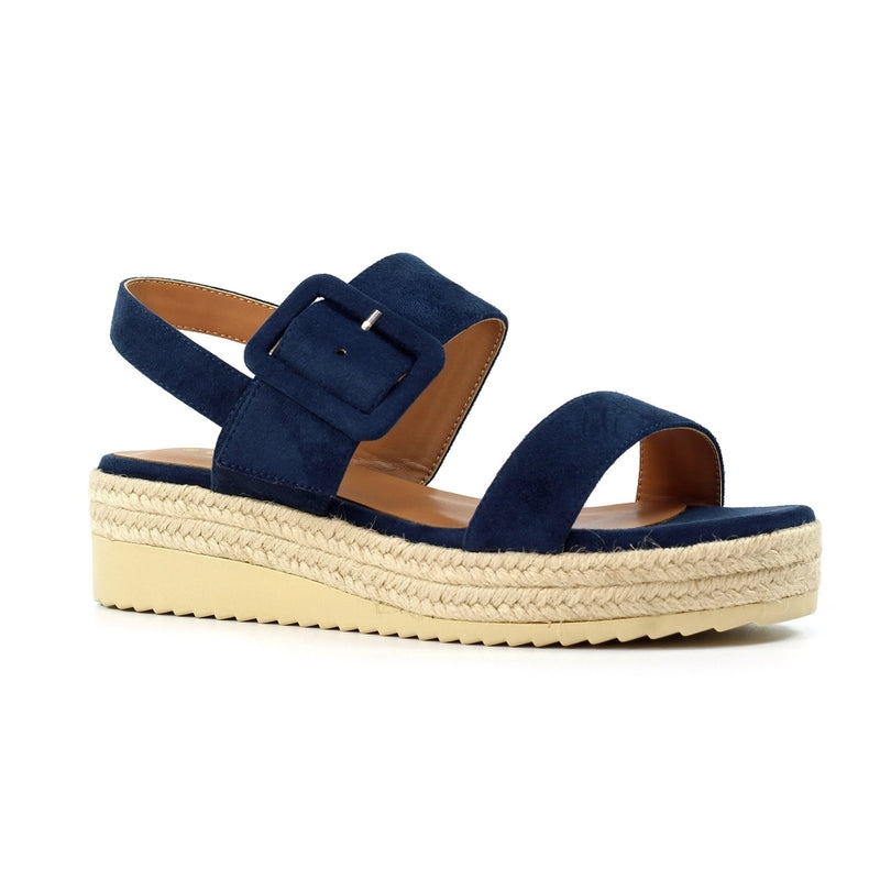Amelia Navy Wedge Sandal