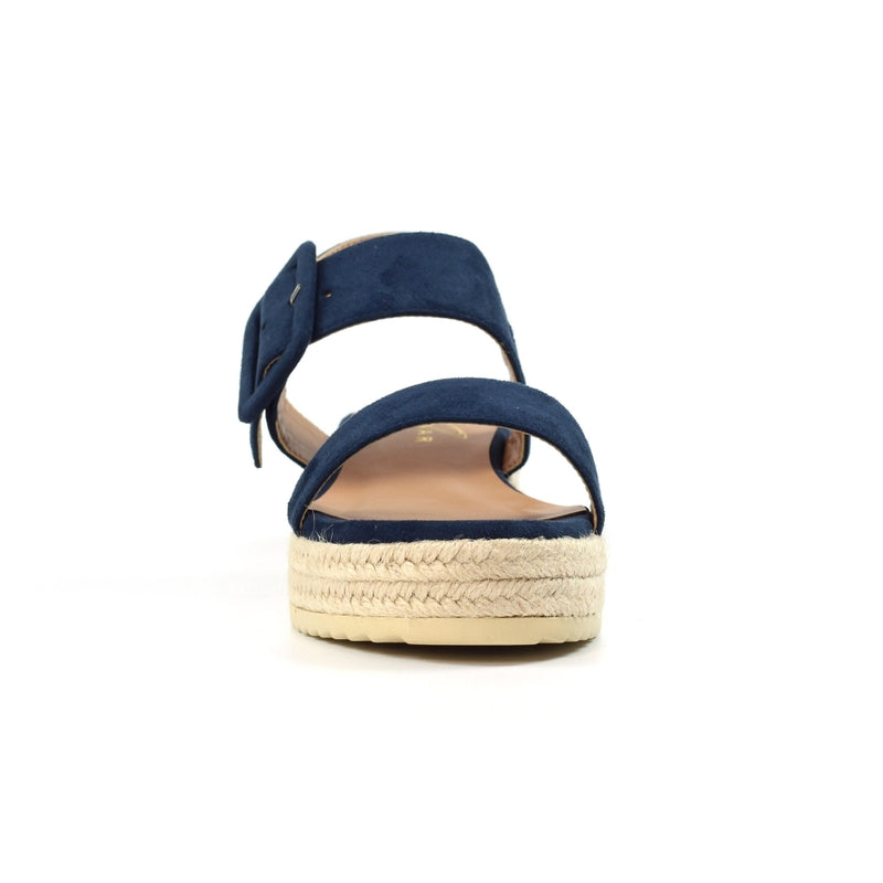 Amelia Navy Wedge Sandal