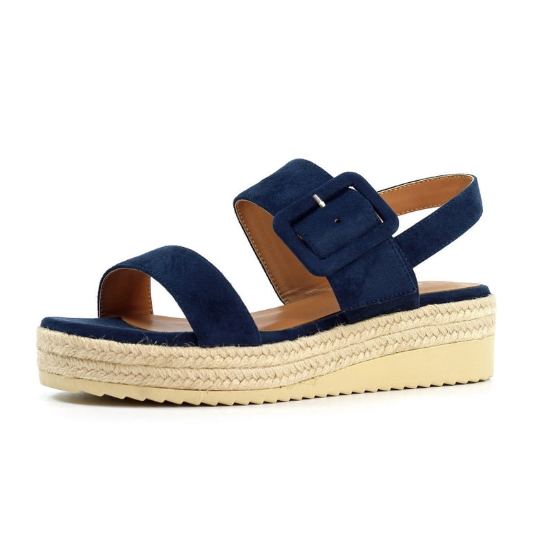 Amelia Navy Wedge Sandal