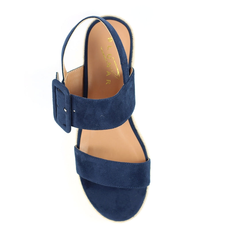 Amelia Navy Wedge Sandal