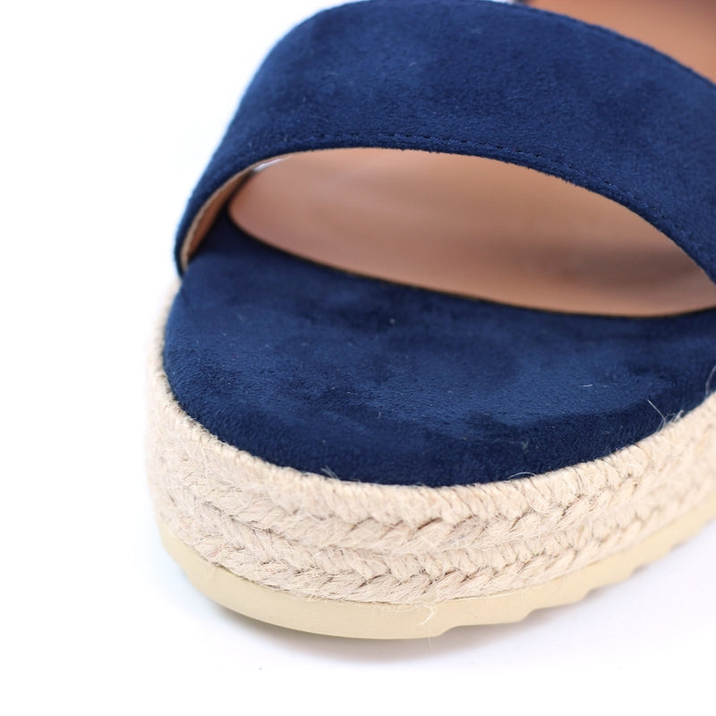 Amelia Navy Wedge Sandal