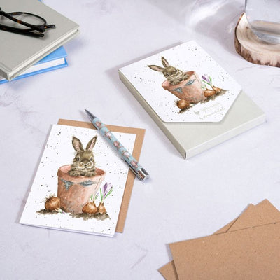 'The Flower Pot' Rabbit Notecard Set