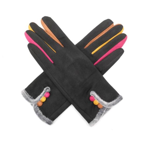 Black Multi Buttons Gloves Fashion Gloves