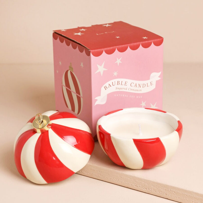 Candy Cane Stripe Bauble Candle