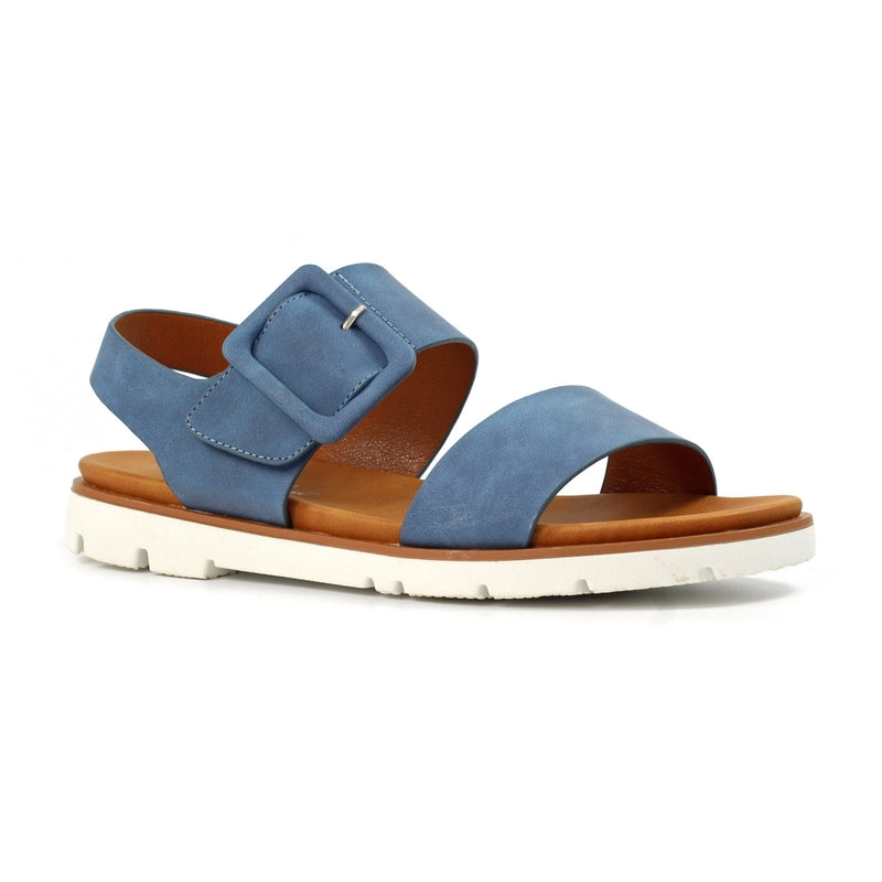 Cher Blue Velcro Strap Sandal
