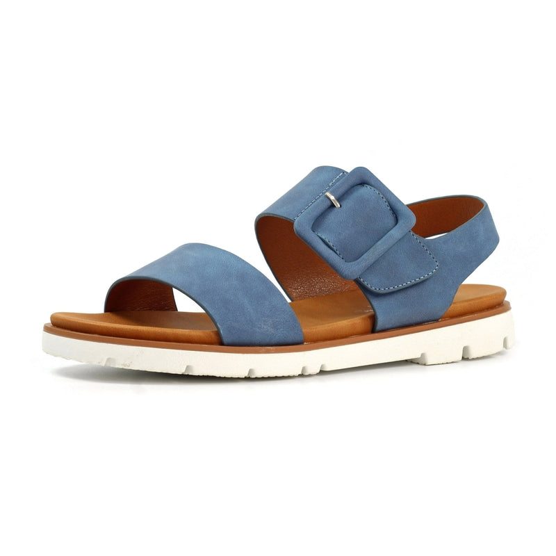 Cher Blue Velcro Strap Sandal