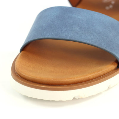 Cher Blue Velcro Strap Sandal