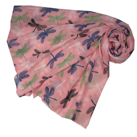 Pink Dragonfly Scarf