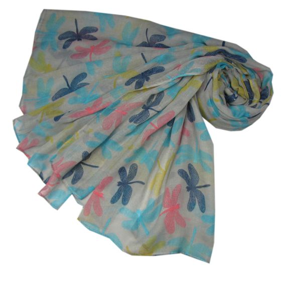 Grey Dragonfly Scarf