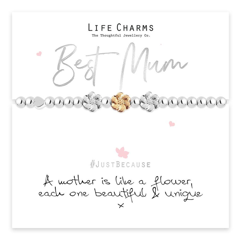Best Mum Three Flower Bracelet