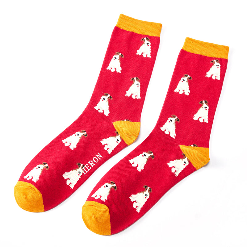 Fox Terrier Red Bamboo Socks