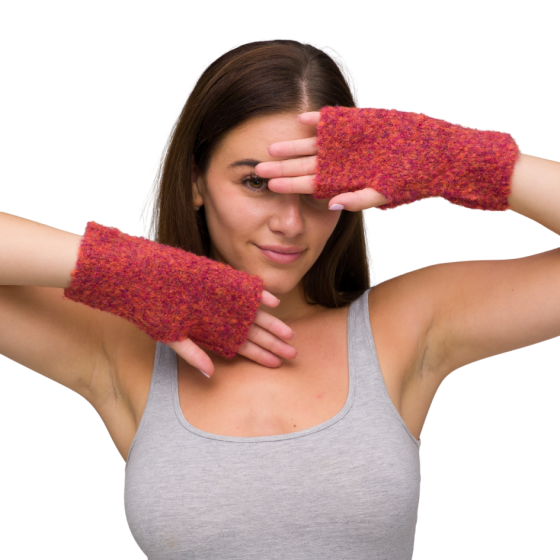 Burnt Orange Fingerless Gloves