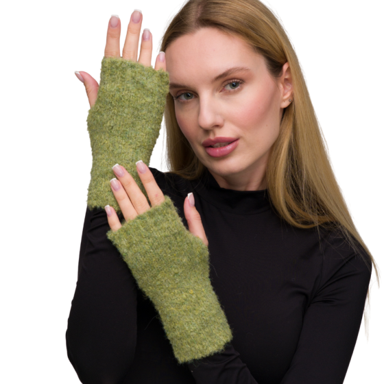 Green Fingerless Gloves