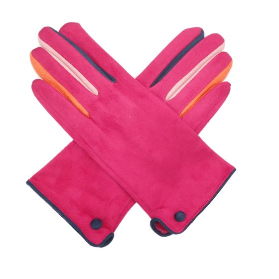 Fuchsia Coloured Fingers Fashion Gloves