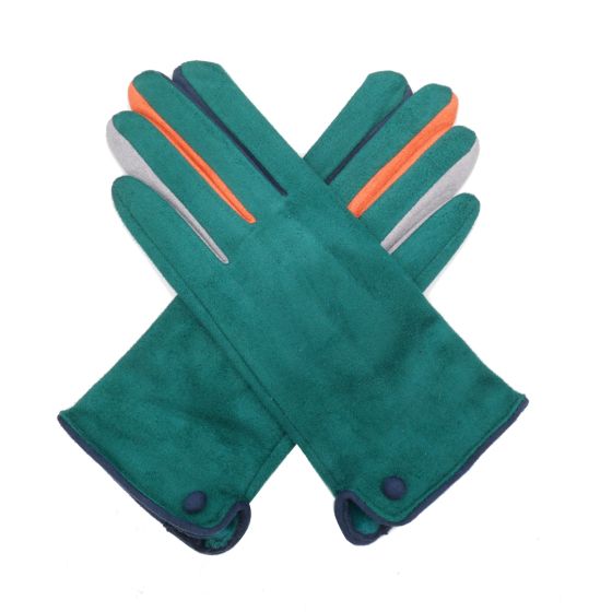 Teal Coloured Fingers Fashion Gloves