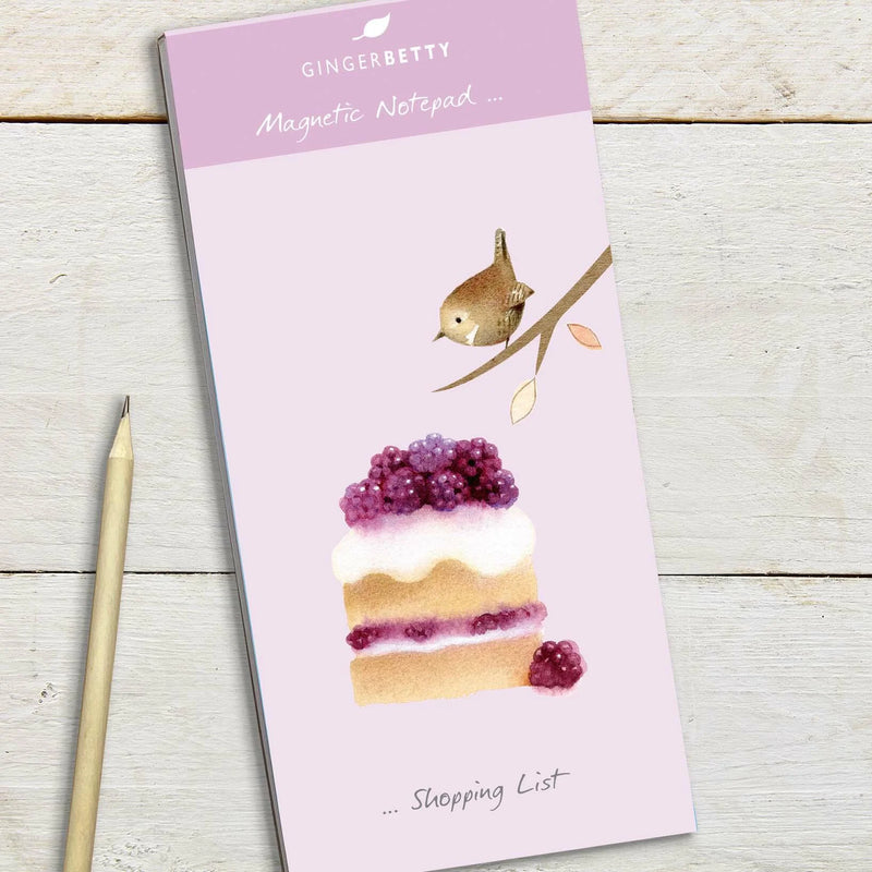 Wren & Cake Magnetic Notepad Shopping List