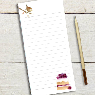 Wren & Cake Magnetic Notepad Shopping List