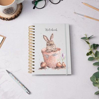 'The Flower Pot' Rabbit A5 Notebook
