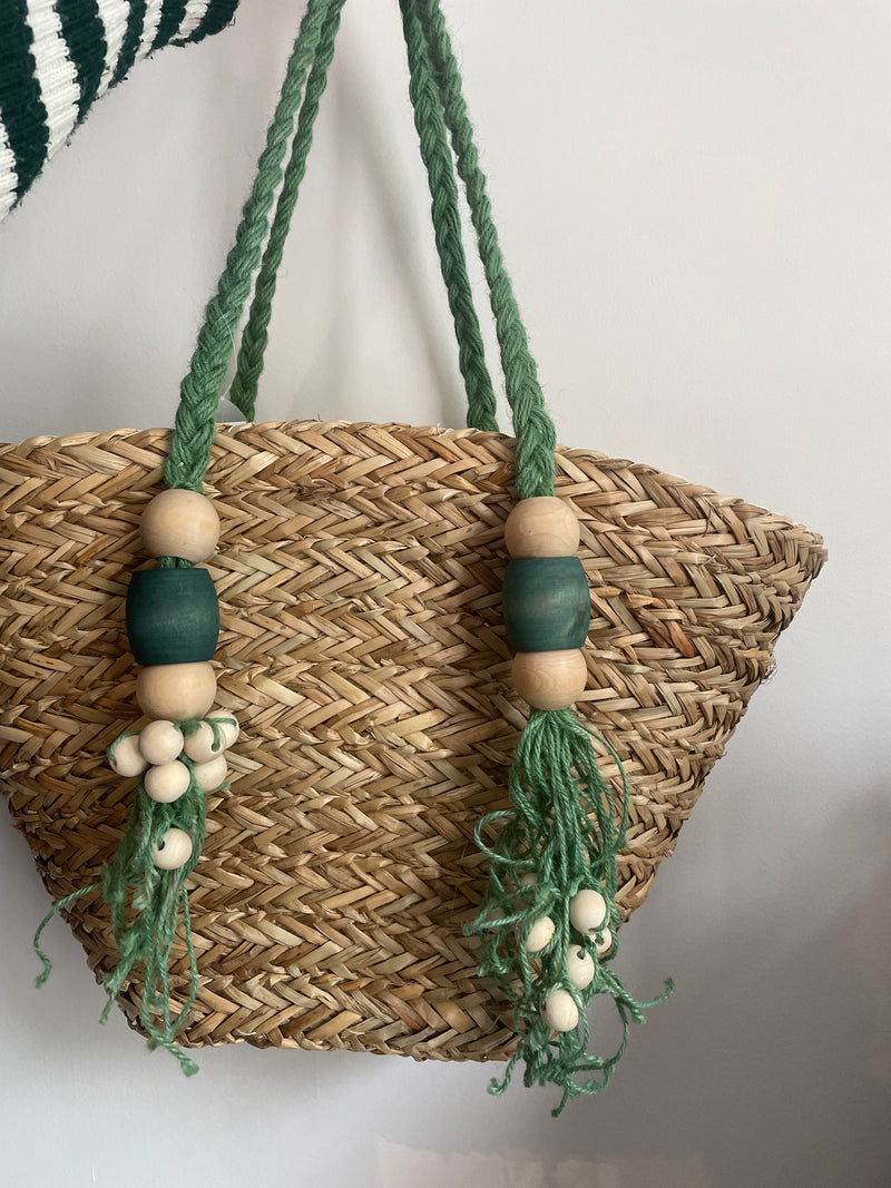 Matilda Green Wicker Bag