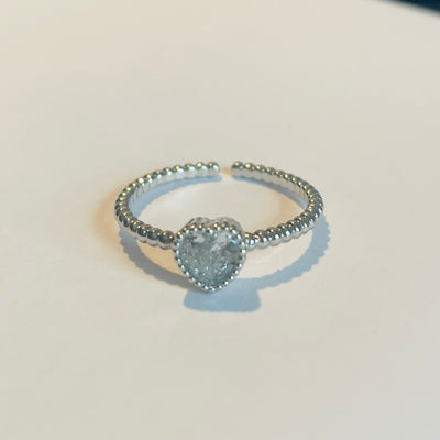 Crystal Heart Beaded Ring