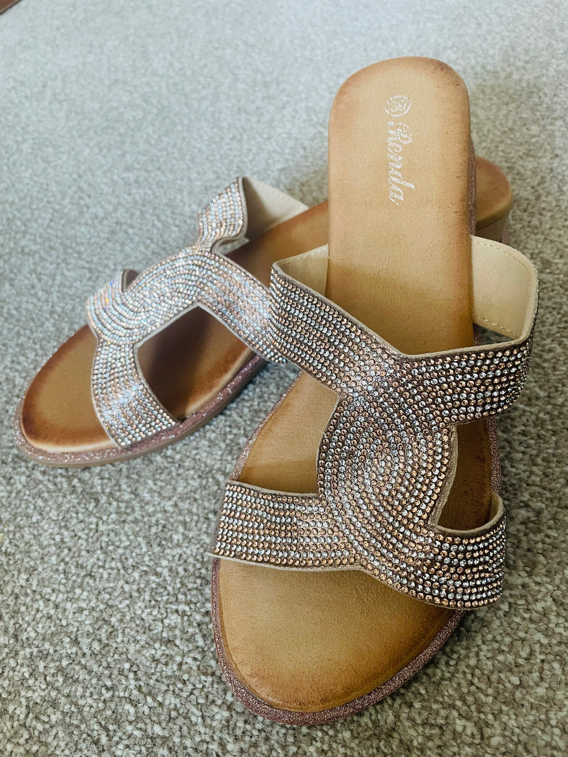 Florento Sparkle Sandal Champagne Gold