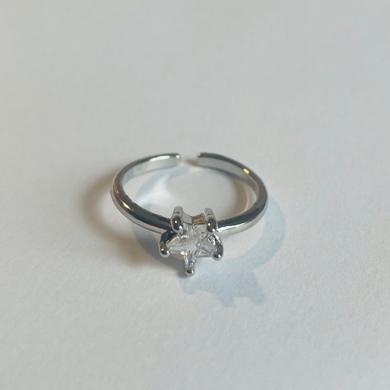Star Diamond Silver Ring