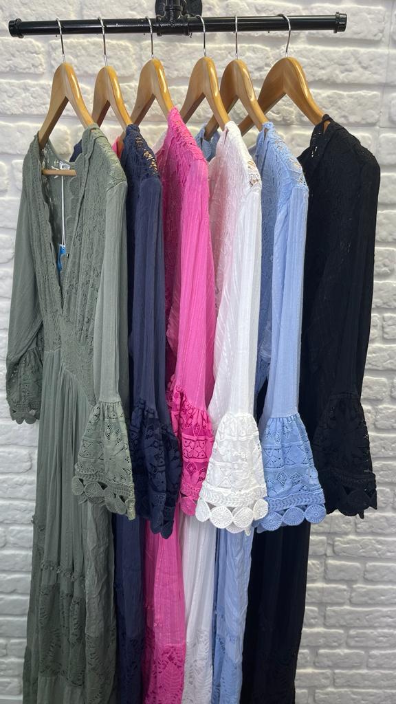 Dara Broderie Detail Dress - More Colours Available