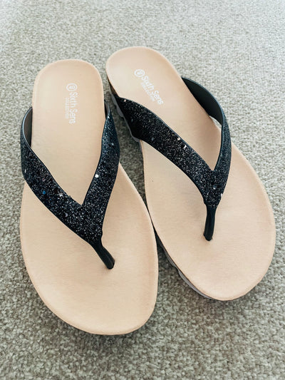 Flossie Sparkle Flip Flop Black