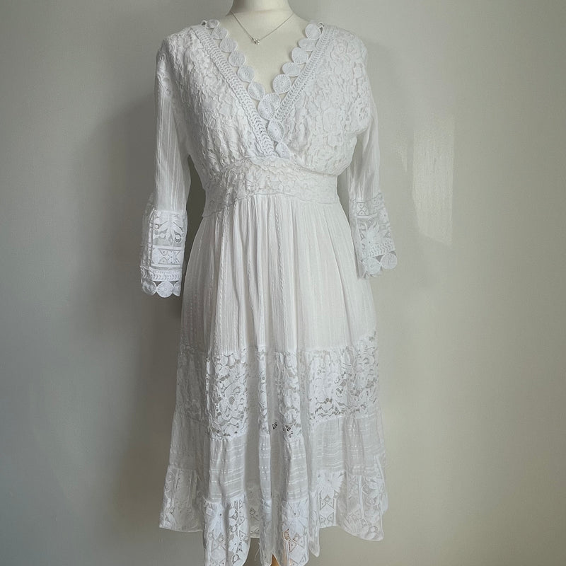 Dara Broderie Detail Dress - More Colours Available