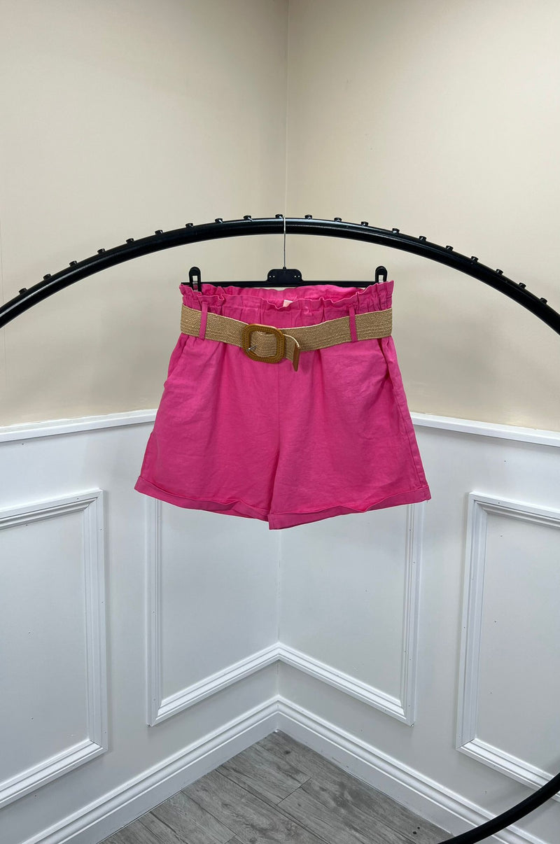 Betty Linen & Cotton Shorts With Belt - More Colours Available